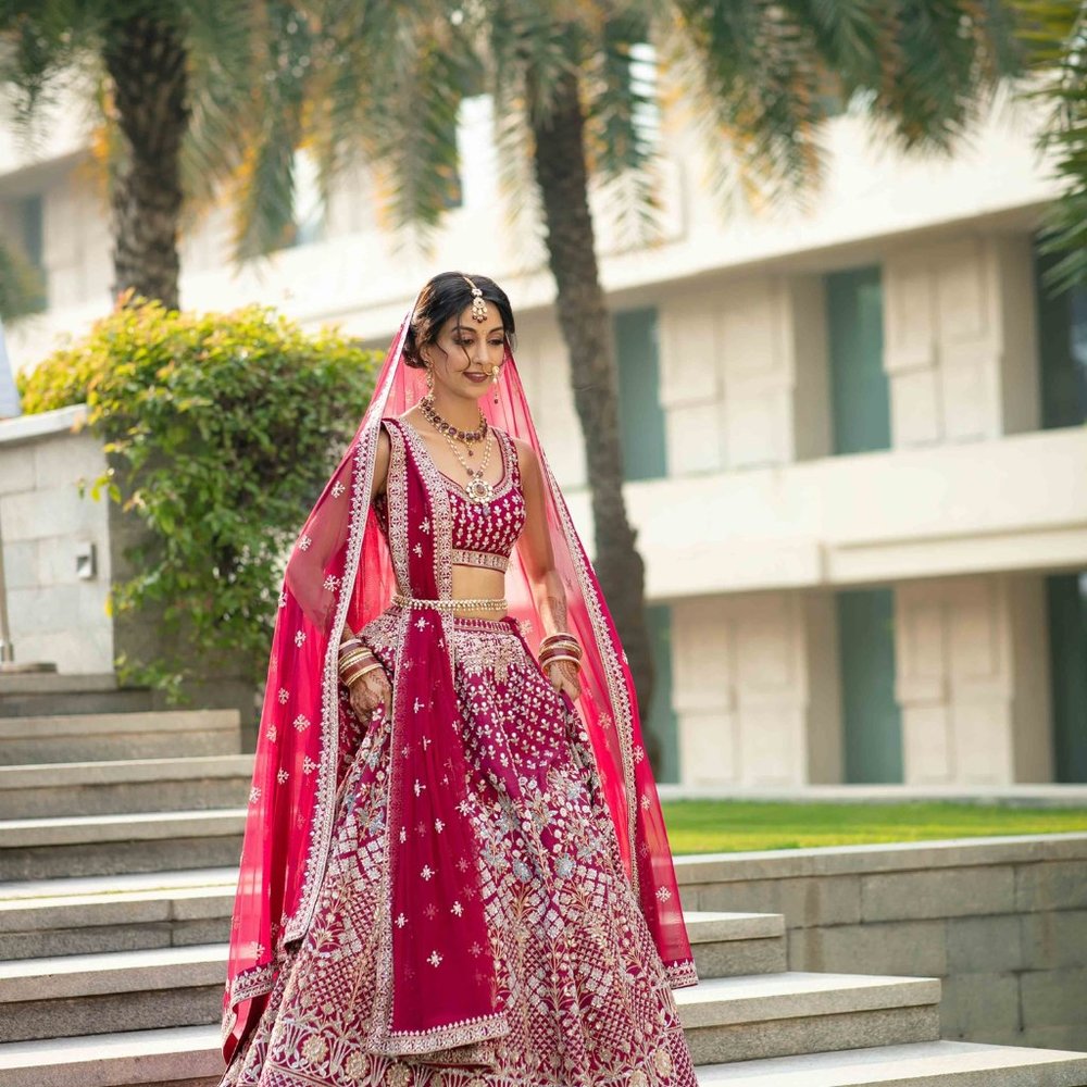Anita Dongre Wedding Lehenga, Small, Wine Red - Picture 3 of 4